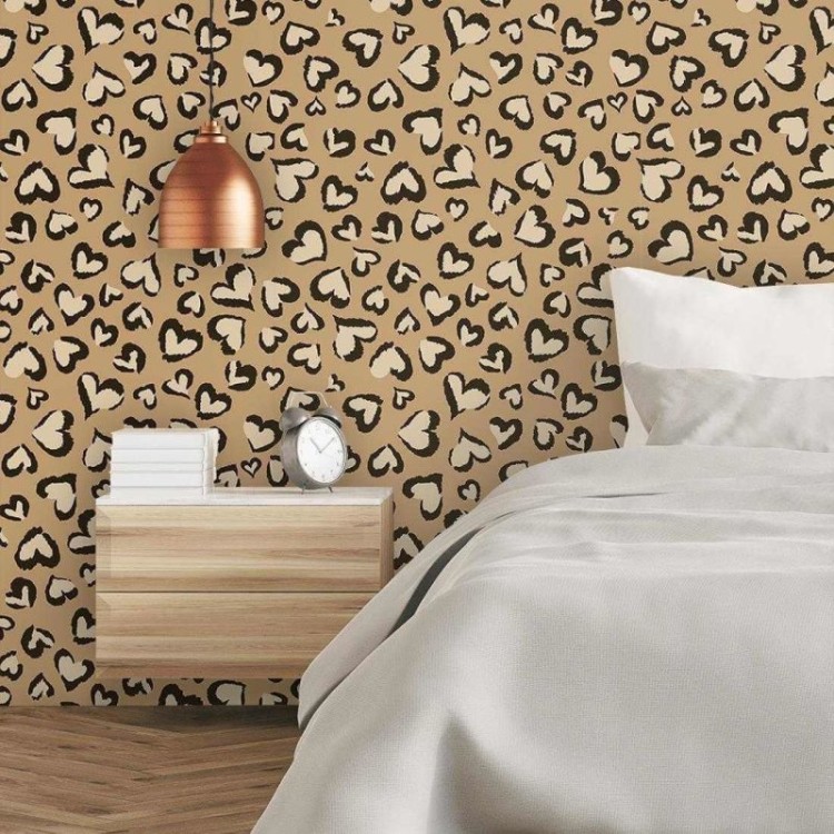 Papéis de Parede 6 Papel de Parede Adesivo Animal Print Coracao Onca 140304862